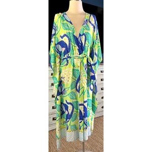Anthropologie Ellen Merchant Whimsical Monkey Kaftan M/L RARE